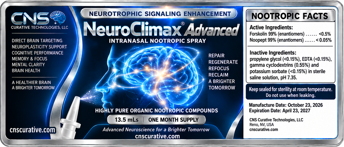 NeuroClimax Advanced nootropic intranasal formulation- intended to maintain brain health, enhance focus and mental productivity My Store
