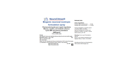 NeuroClimax Advanced nasal nootropic formulation spray My Store